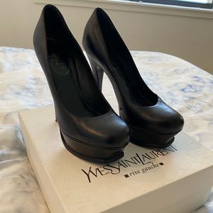 YSL black tribute pumps size 36.5